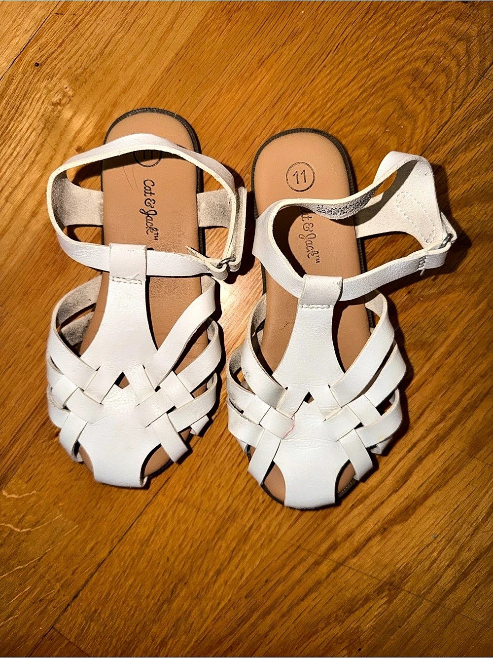 Cat and Jack size 11 White Strappy Sandals US 11